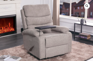 Manual Rocker And Swivel Recliner With Tray