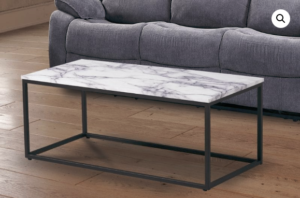 Glass white marble coffee table