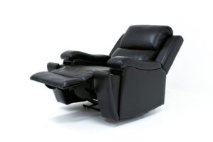Power recliner Black leather gel