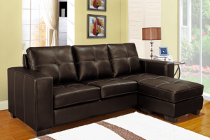 Sectional PU Brown Leather