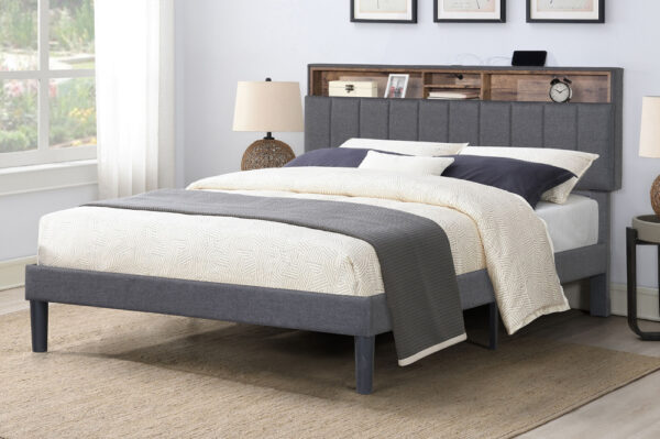 Storage Headboard Bed W/ USB Port - Image 2