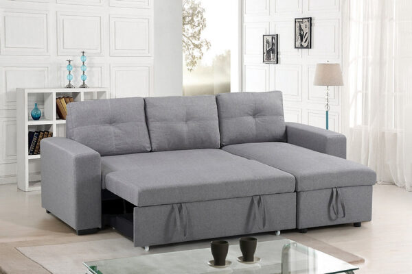 Sectional Sofa Bed Grey - Image 3