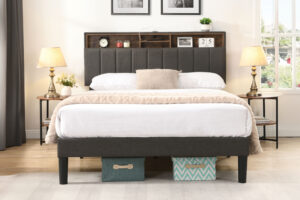 Storage Headboard Bed W/ USB Port