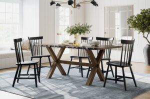 7PC table set #130363055 Solid Wood (Multiple Chair Colours)