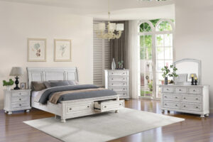 Charlie Antique White Bed Storage Bed