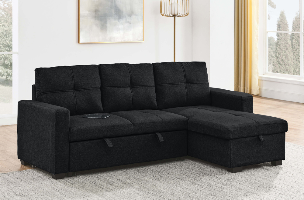 Sectional Sofa Bed Black OR Grey - Image 4