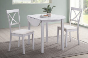 3PC Drop Leaf SOLID WOOD Beachwood Grey Table