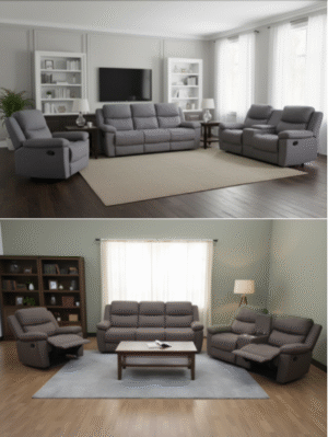 Fabric Manual Recliner (Charcoal OR Espresso)