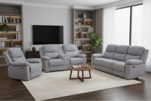 Fabric Light Grey Electric Recliner
