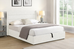 Storage Lift White Platform Bed