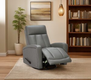 Manual Recliner Grey P/U Leather #11042